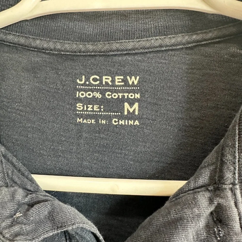 J.Crew Faded Navy Blue 100% Cotton Short Sleeve Polo Shirt Top